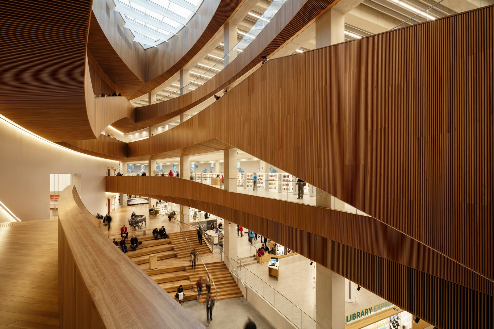 Central Library — Multi-level atrium lighting